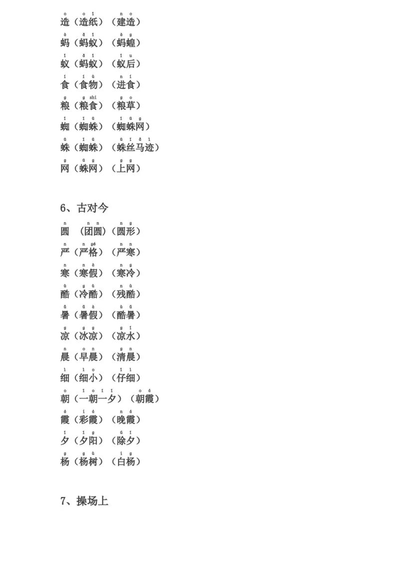 一年级下册生字表组词(含注音声调全)_小学1-6年级全部试卷_语文_一年级_3-6-2、小学一年级语文下册_3-6-2-2、练习题、作业、试题、试卷_部编（人教）版_专项练习