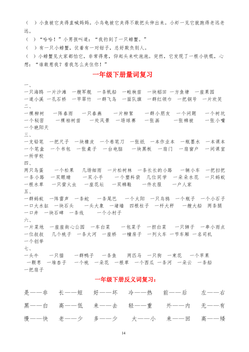 一年级语文下册偏旁部首专项_小学1-6年级全部试卷_语文_一年级_3-6-2、小学一年级语文下册_3-6-2-2、练习题、作业、试题、试卷_部编（人教）版_专项练习