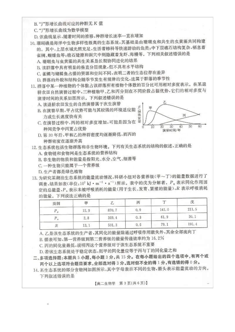 高二生物_2024-2025高二（7-7月题库）_2026年1月高二_260122河北省邢台市卓越联盟2025-2026学年高二上学期1月月考（全）
