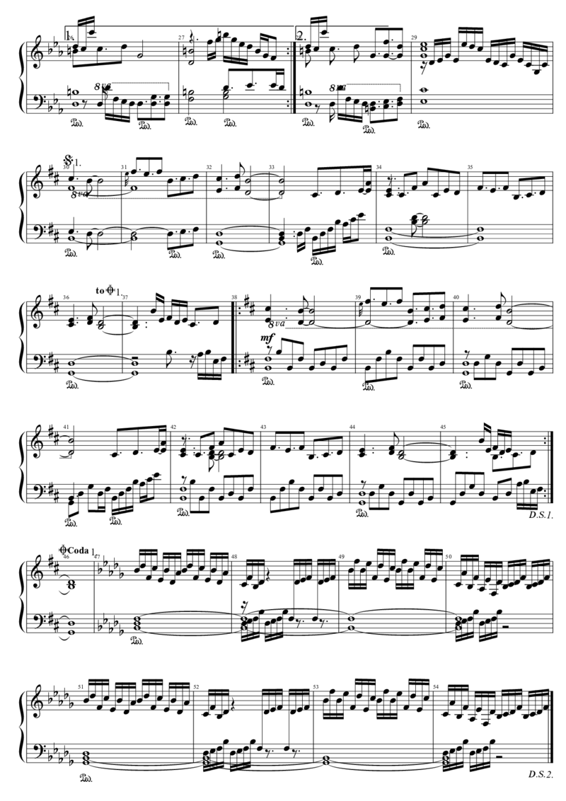 [ScarlettDevil][normal][2]_一万首著名钢琴曲谱哈农贝多芬合集视频教学电子版高清无水印可打印_05动漫游戏钢琴谱合集_日系东方Project钢琴谱全集_东方project钢琴谱_16　不思議の国のアリス