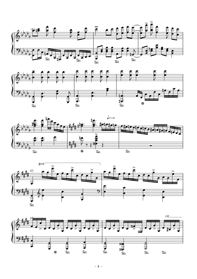 [焦げた幻想郷][lunatic][8]幽桜幻想曲_一万首著名钢琴曲谱哈农贝多芬合集视频教学电子版高清无水印可打印_05动漫游戏钢琴谱合集_日系东方Project钢琴谱全集_东方project钢琴谱