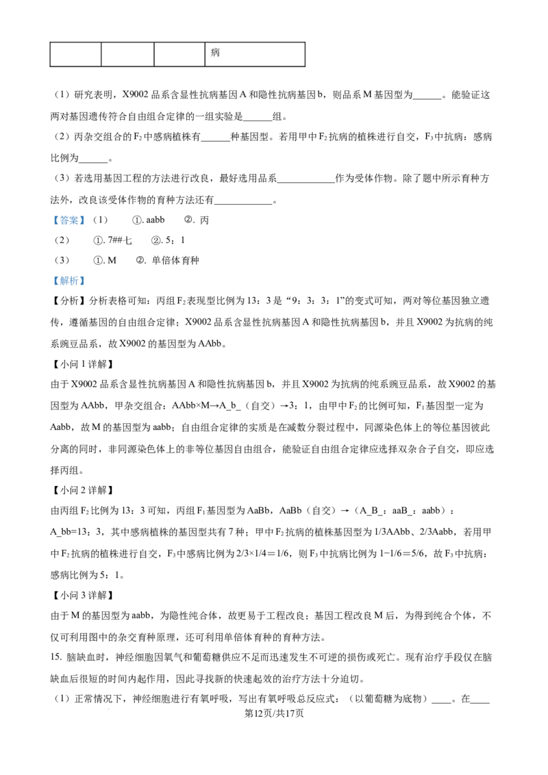 精品解析：天津市滨海新区塘沽第一中学2024-2025学年高三上学期第二次月考生物试题（解析版）_2024-2025高三（6-6月题库）_2024年12月试卷