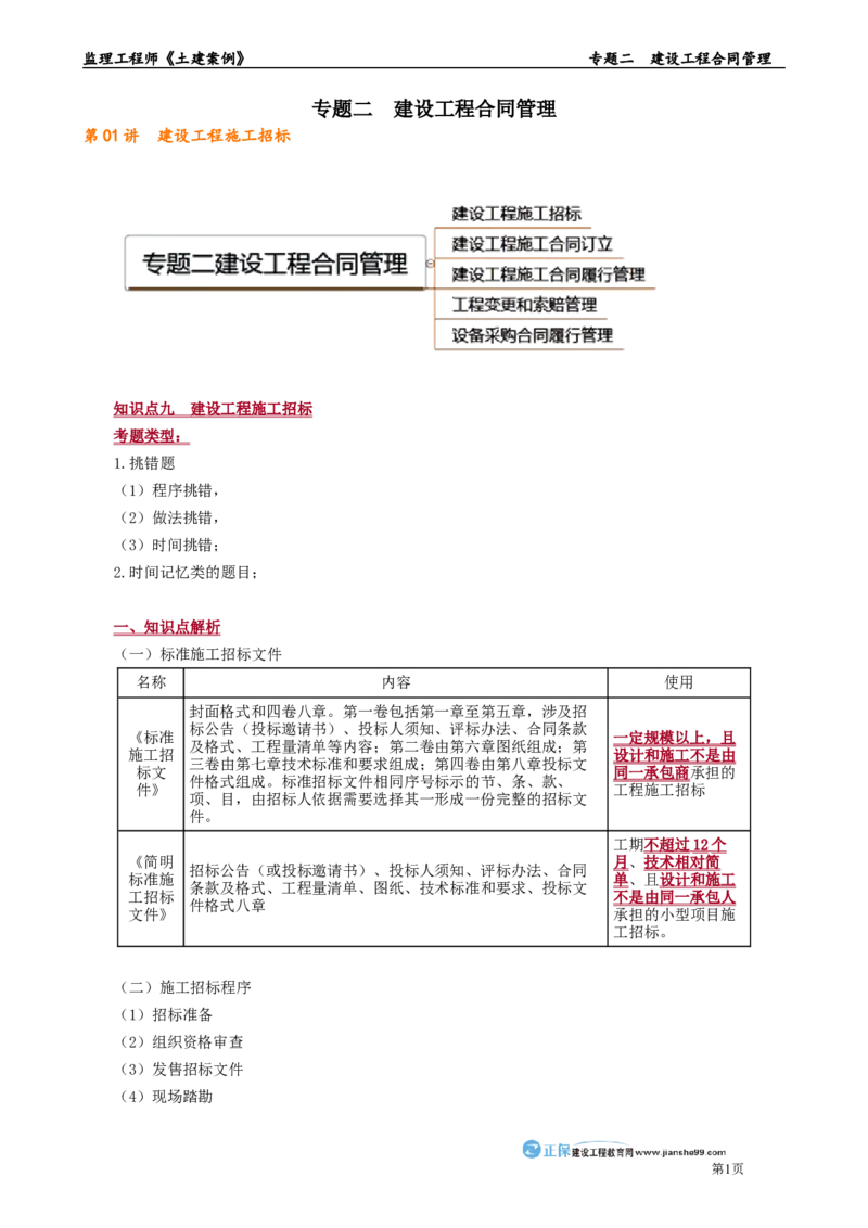 专题二　建设工程合同管理_监理工程师_2025监理工程师_2025年监理工程师-各大机构_2025年监理-土建案例_机构2-JG_01.精讲班-陈.江潮_讲义_章节版讲义