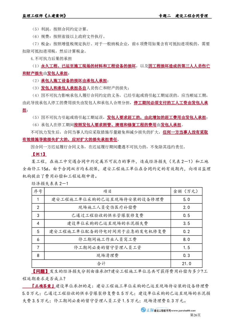 专题二　建设工程合同管理_监理工程师_2025监理工程师_2025年监理工程师-各大机构_2025年监理-土建案例_机构2-JG_01.精讲班-陈.江潮_讲义_章节版讲义