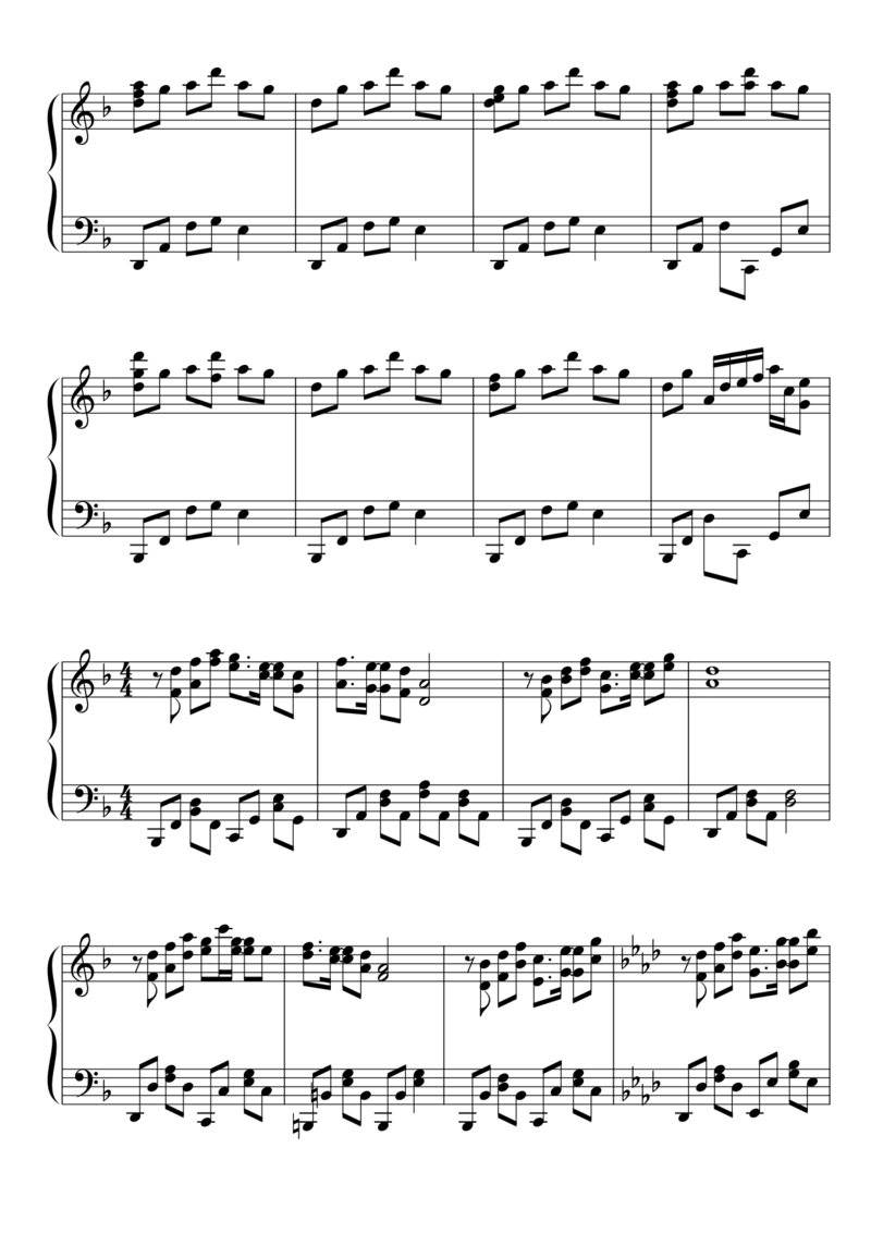 [東方ピアノEasyモード楽譜][normal][4]_一万首著名钢琴曲谱哈农贝多芬合集视频教学电子版高清无水印可打印_05动漫游戏钢琴谱合集_日系东方Project钢琴谱全集_东方project钢琴谱_963