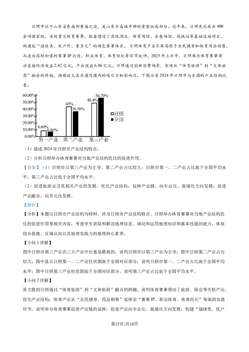 精品解析：山东省日照市2025-2026学年高二上学期期中地理试题（A）（解析版）_251210山东省日照市2025-2026学年高二上学期期中校际联合考试