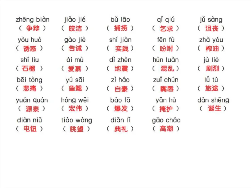 人教五年级语文上册字音、字词学习专练_小学1-6年级全部试卷_语文_五年级_3-10-1、小学五年级语文上册_3-10-1-2、练习题、作业、试题、试卷_人教版
