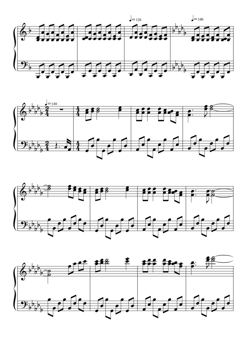 [東方ピアノEasyモード楽譜][normal][5]_一万首著名钢琴曲谱哈农贝多芬合集视频教学电子版高清无水印可打印_05动漫游戏钢琴谱合集_日系东方Project钢琴谱全集_东方project钢琴谱