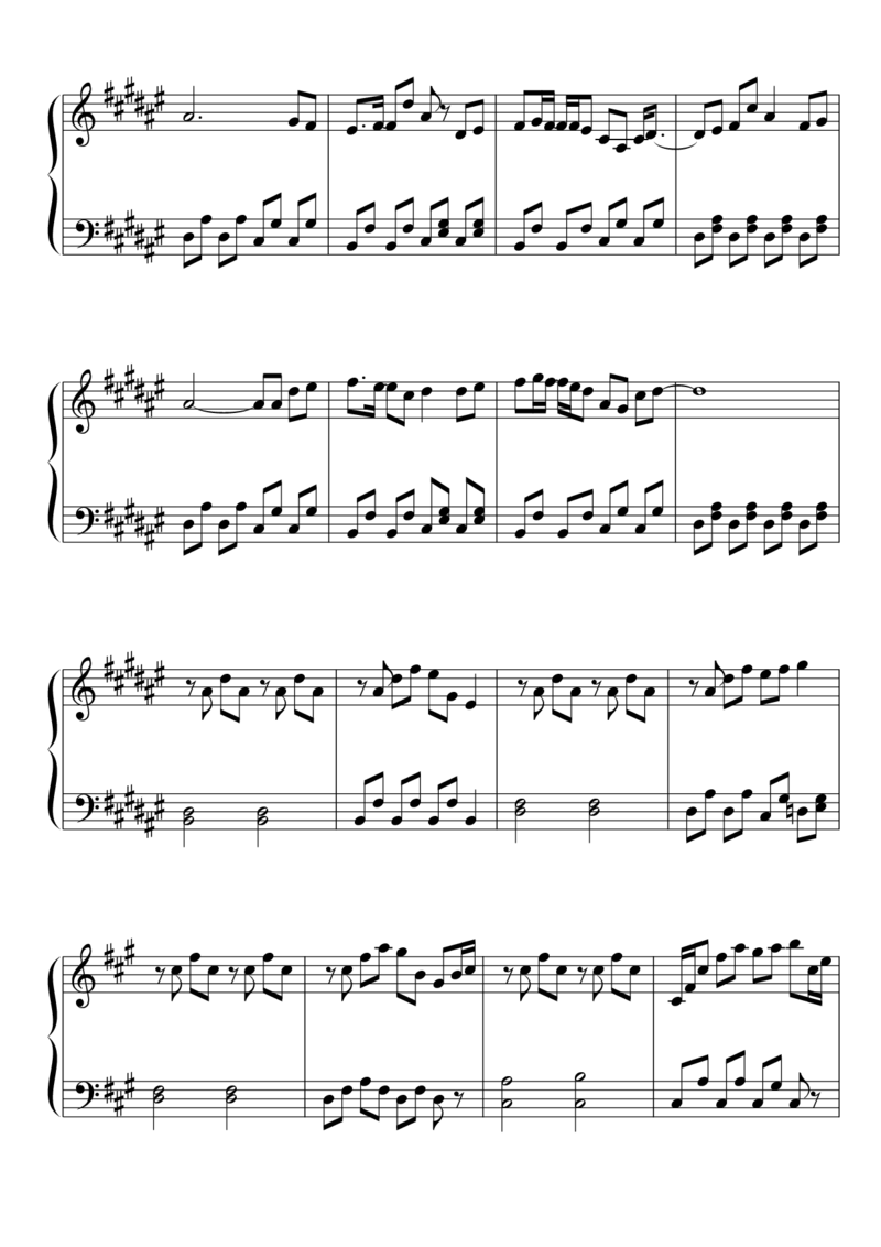 [東方ピアノEasyモード楽譜][normal][3]_一万首著名钢琴曲谱哈农贝多芬合集视频教学电子版高清无水印可打印_05动漫游戏钢琴谱合集_日系东方Project钢琴谱全集_东方project钢琴谱_701