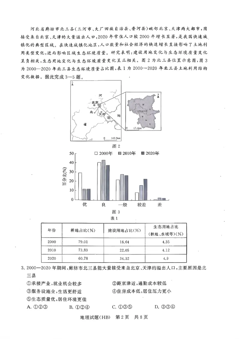 T8联考2026届高三年级12月检测训练地理(河北)_2024-2026高三（6-6月题库）_2025年12月高三试卷_2512252026届高三第一次学业质量评价联考（T8八省联考）（全科）_选科[河北专版]（全）