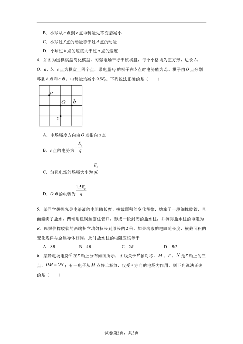 湖南省岳阳市汨罗市第一中学2025-2026学年高二上学期9月月考物理试题（含答案）_2025年10月高二试卷_251011湖南省岳阳市汨罗市第一中学2025-2026学年高二上学期9月月考