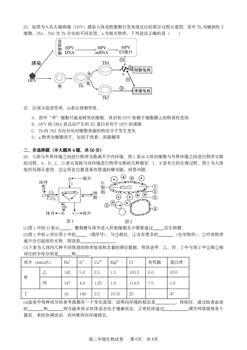 生物试卷_2025年11月高二试卷_251128安徽合肥市六校联盟2025年秋季学期高二期中考试（全）