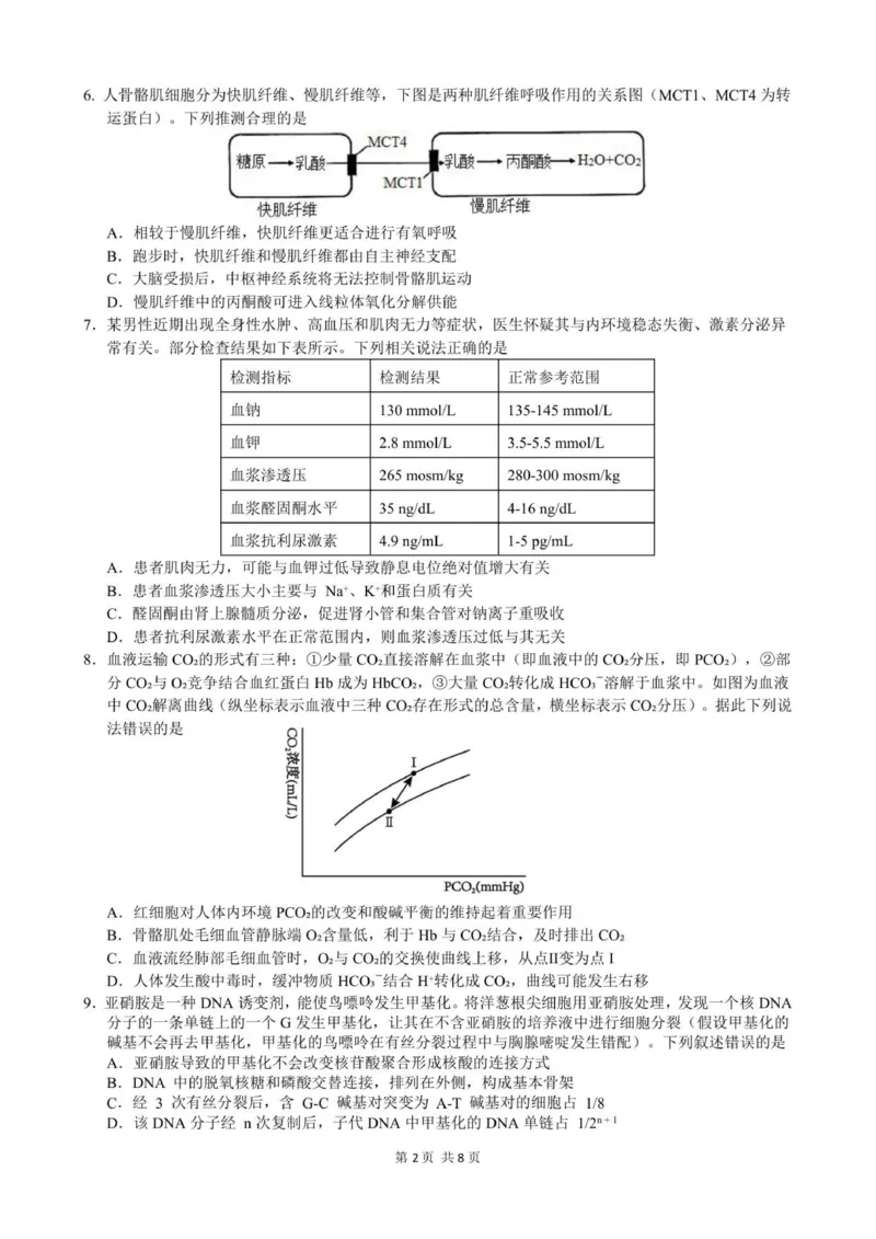 终稿12.5_251220重庆市第一中学校2025-2026学年高二上学期12月期中考试_重庆市第一中学校2025-2026学年高二上学期12月期中生物试题（图片版，含答案）
