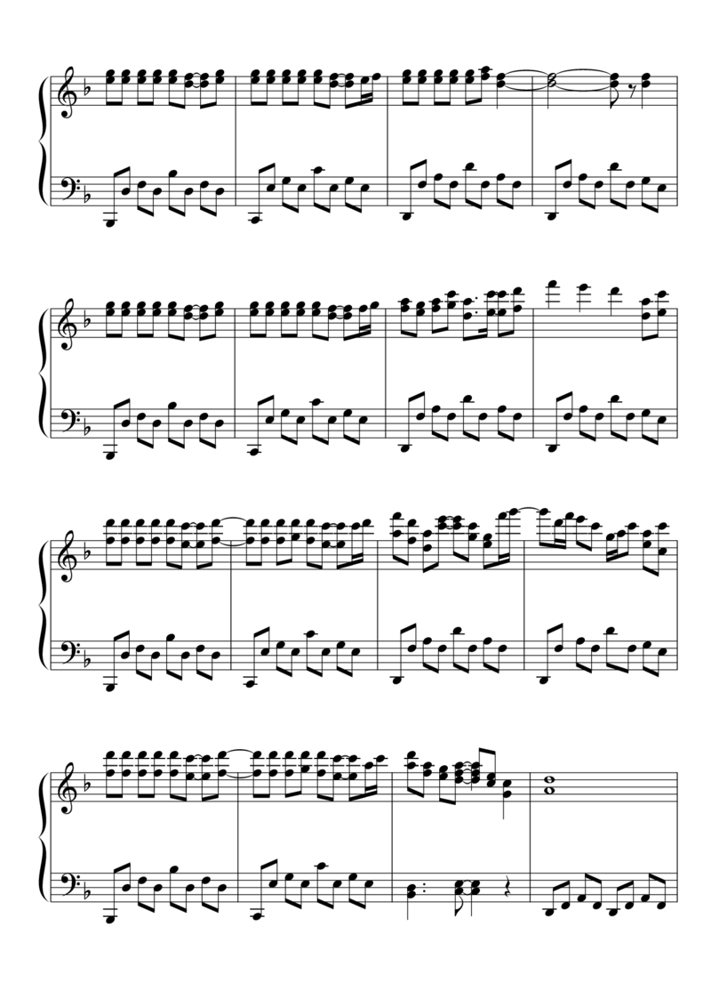 [東方ピアノEasyモード楽譜][normal][4]_一万首著名钢琴曲谱哈农贝多芬合集视频教学电子版高清无水印可打印_05动漫游戏钢琴谱合集_日系东方Project钢琴谱全集_东方project钢琴谱_952