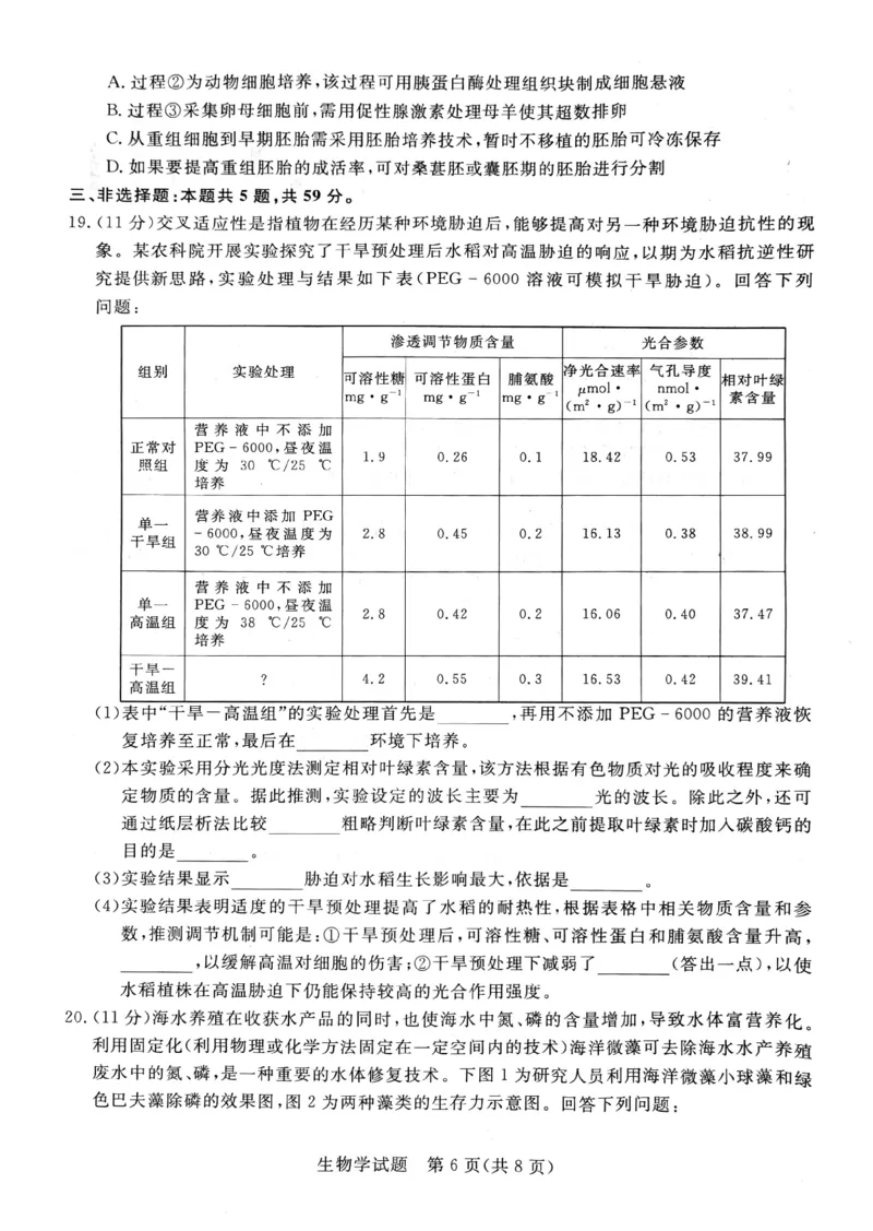 河南省新未来大联考2024-2025学年高三上学期9月开学联考生物试题（PDF版，无答案）_2024-2025高三（6-6月题库）_2024年09月试卷_09032025届河南省金科新未来高三9月大联考
