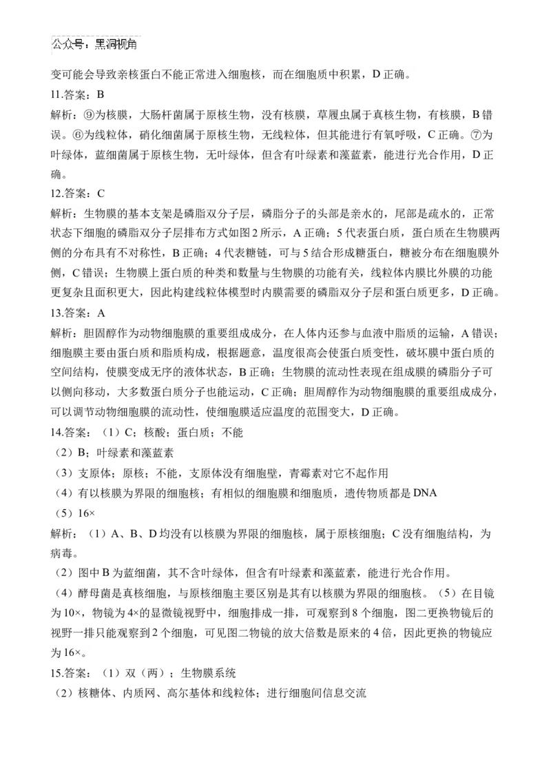 （2）细胞的结构与功能&mdash;&mdash;2025届高考生物二轮复习易错重难提升（含解析）_2024-2025高三（6-6月题库）_2025年02月试卷_02162025届高考生物二轮复习易错重难提升（含解析）