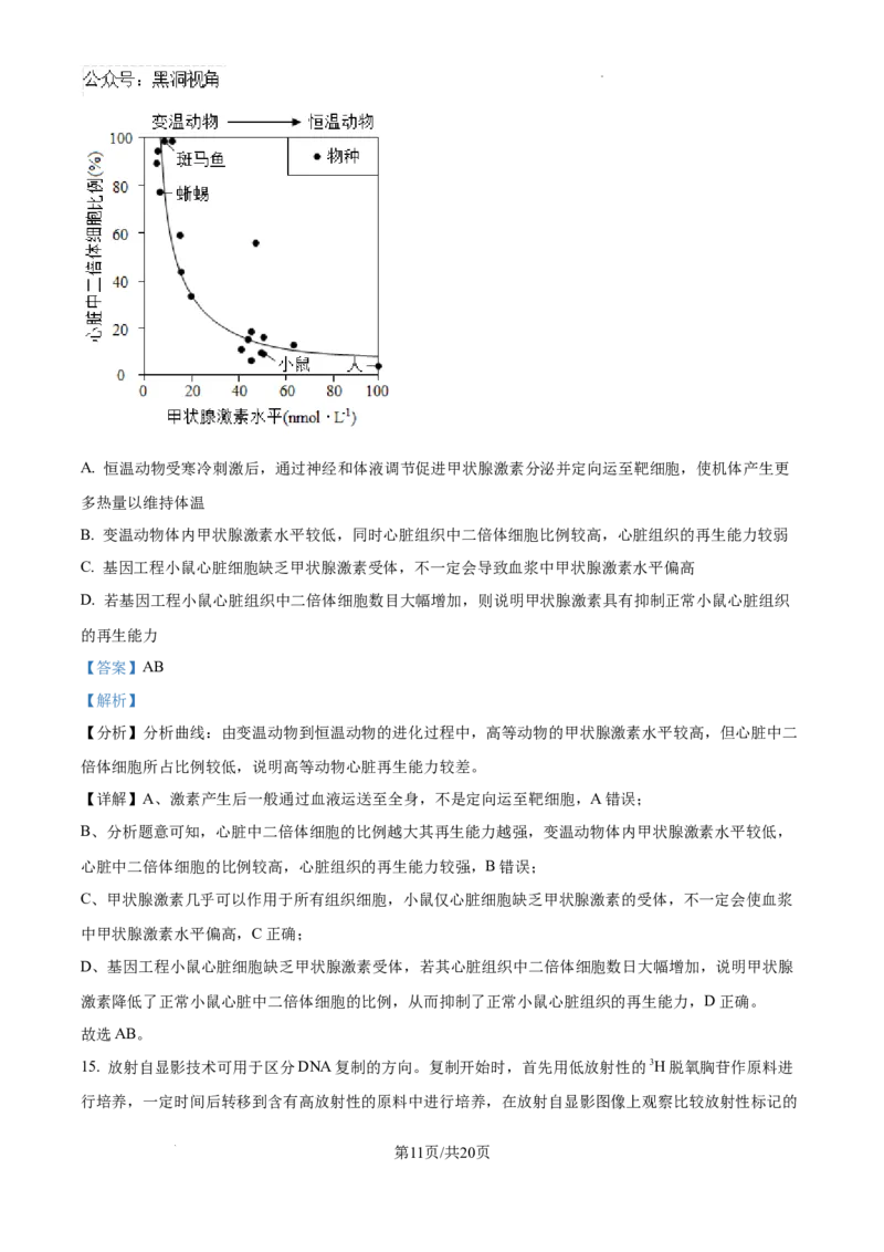 精品解析：江西省南昌市东湖区南昌市第二中学2024-2025学年高三上学期11月月考生物试题（解析版）_2024-2025高三（6-6月题库）_2024年12月试卷