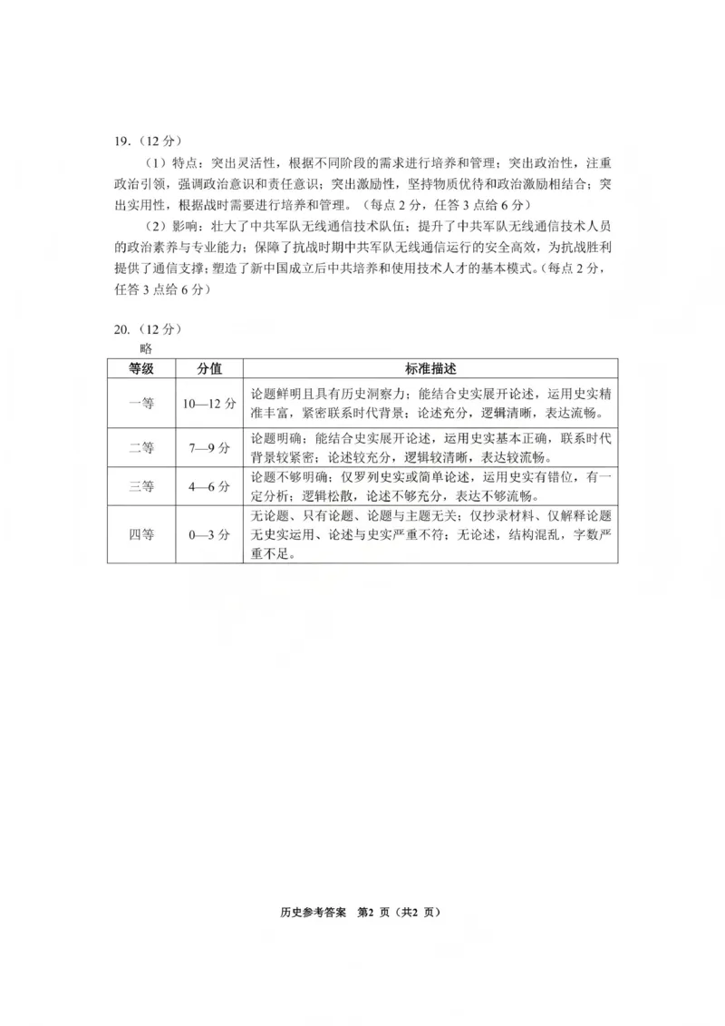 毕节市2026届高三年级高考第一次适应性考试历史答案_2024-2026高三（6-6月题库）_2026年01月高三试卷_0118贵州省毕节市2026届高三年级高考第一次适应性考试（毕节一诊）（全）