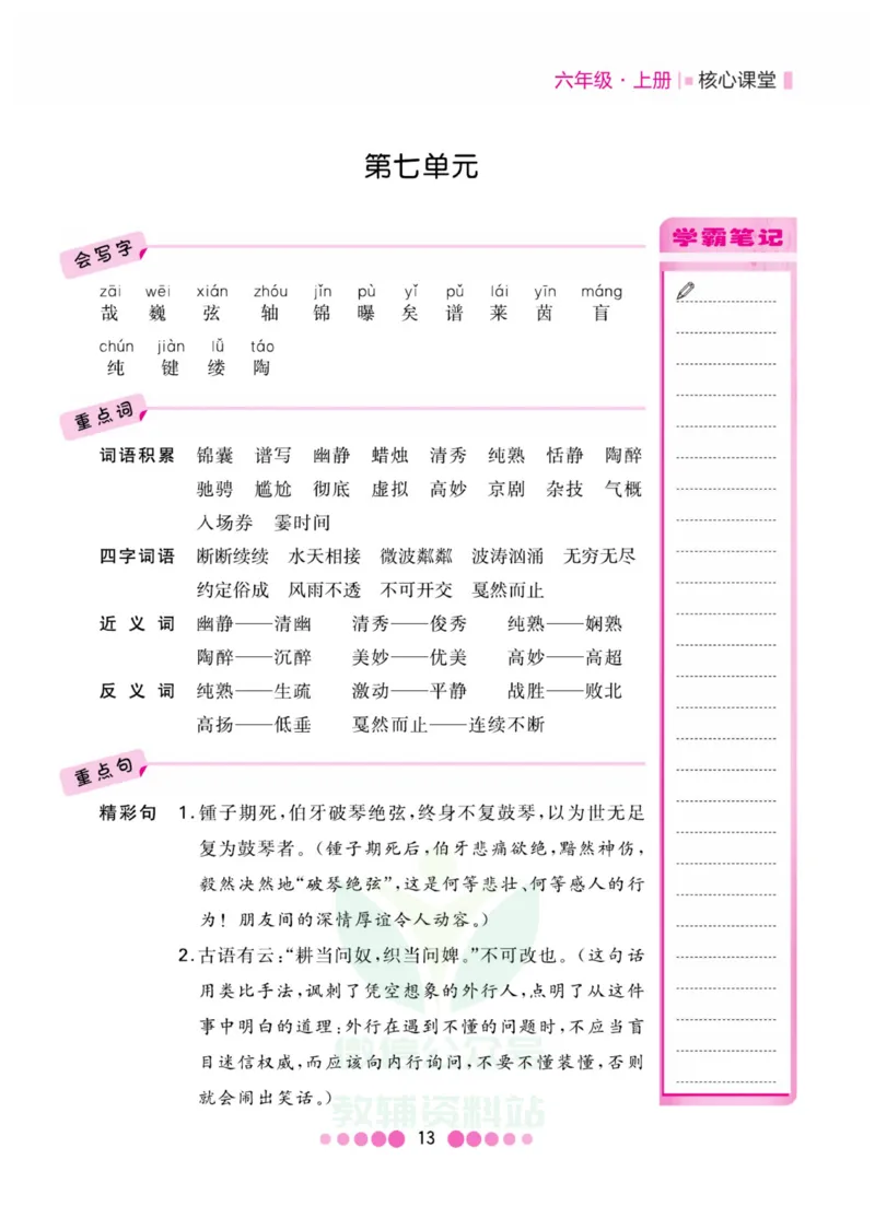 六年级上册语文部编版考点过关_小学1-6年级全部试卷_语文_六年级_3-11-1、小学六年级语文上册_3-11-1-1、复习、知识点、归纳汇总_部编（人教）版