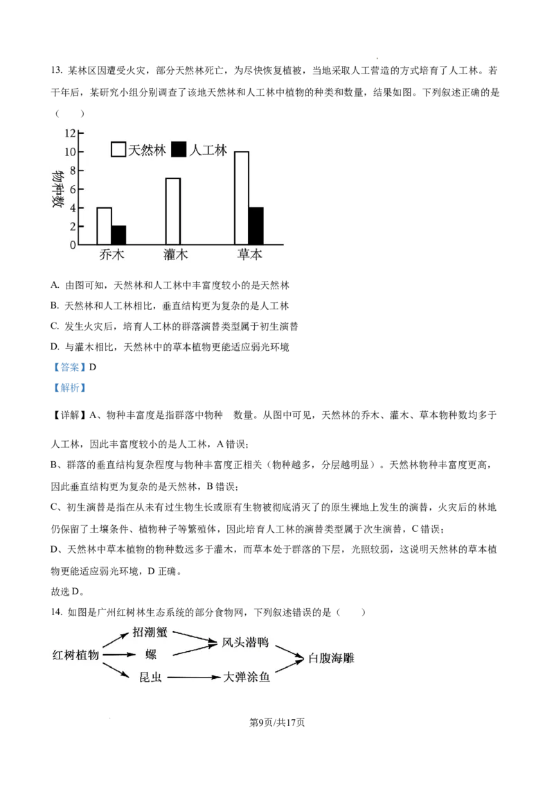 精品解析：甘肃省武威市天祝藏族自治县第一中学2025-2026学年高二上学期1月期末生物试题（解析版）_2024-2025高二（7-7月题库）_2026年1月高二