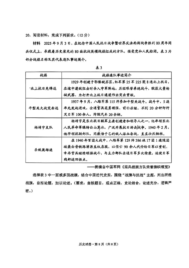 红河州、文山州2026届高中毕业生第一次复习统一检测历史_2024-2026高三（6-6月题库）_2025年12月高三试卷_251228云南省红河州、文山州2026届高中毕业生第一次复习统一检测