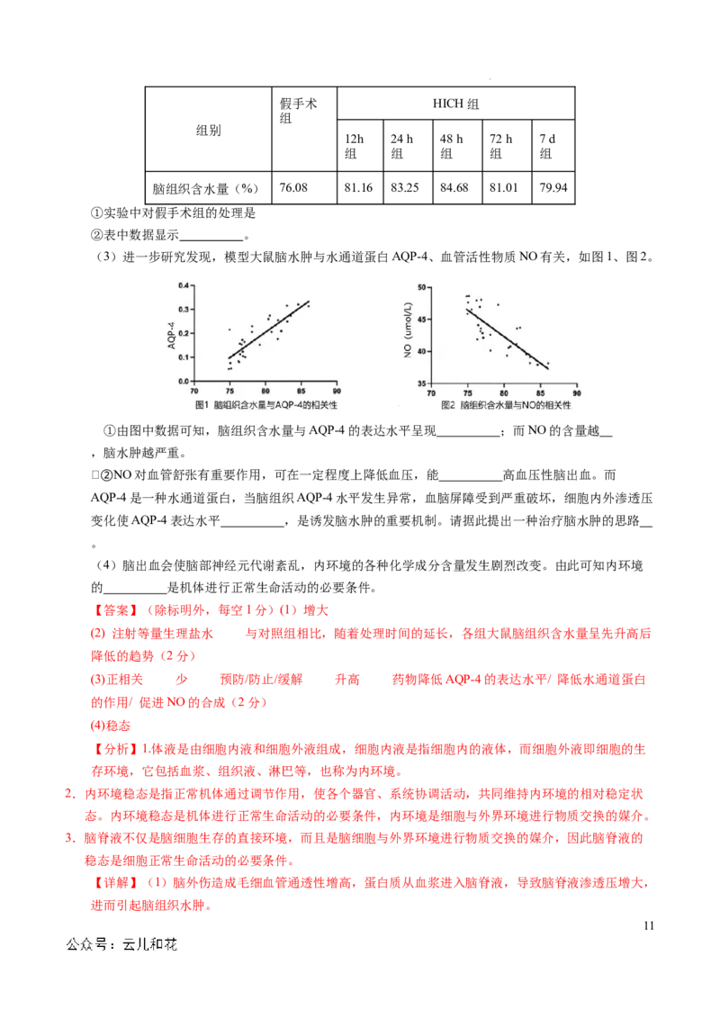 高二生物第一次月考卷（全解全析）（北京专用）_2024-2025高二（7-7月题库）_2024年09月试卷_0924黄金卷：2024-2025学年高二上学期第一次月考9科word解析版含答题卡（北京专用）