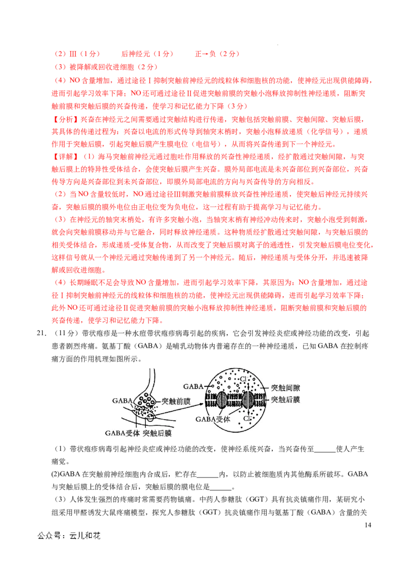 高二生物第一次月考卷（全解全析）（北京专用）_2024-2025高二（7-7月题库）_2024年09月试卷_0924黄金卷：2024-2025学年高二上学期第一次月考9科word解析版含答题卡（北京专用）