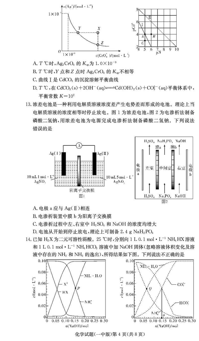 炎德&middot;英才大联考长沙市一中2025届高三月考试卷（六）化学_2024-2025高三（6-6月题库）_2025年02月试卷_0214湖南炎德&middot;英才大联考长沙市一中2025届高三月考试卷（六）