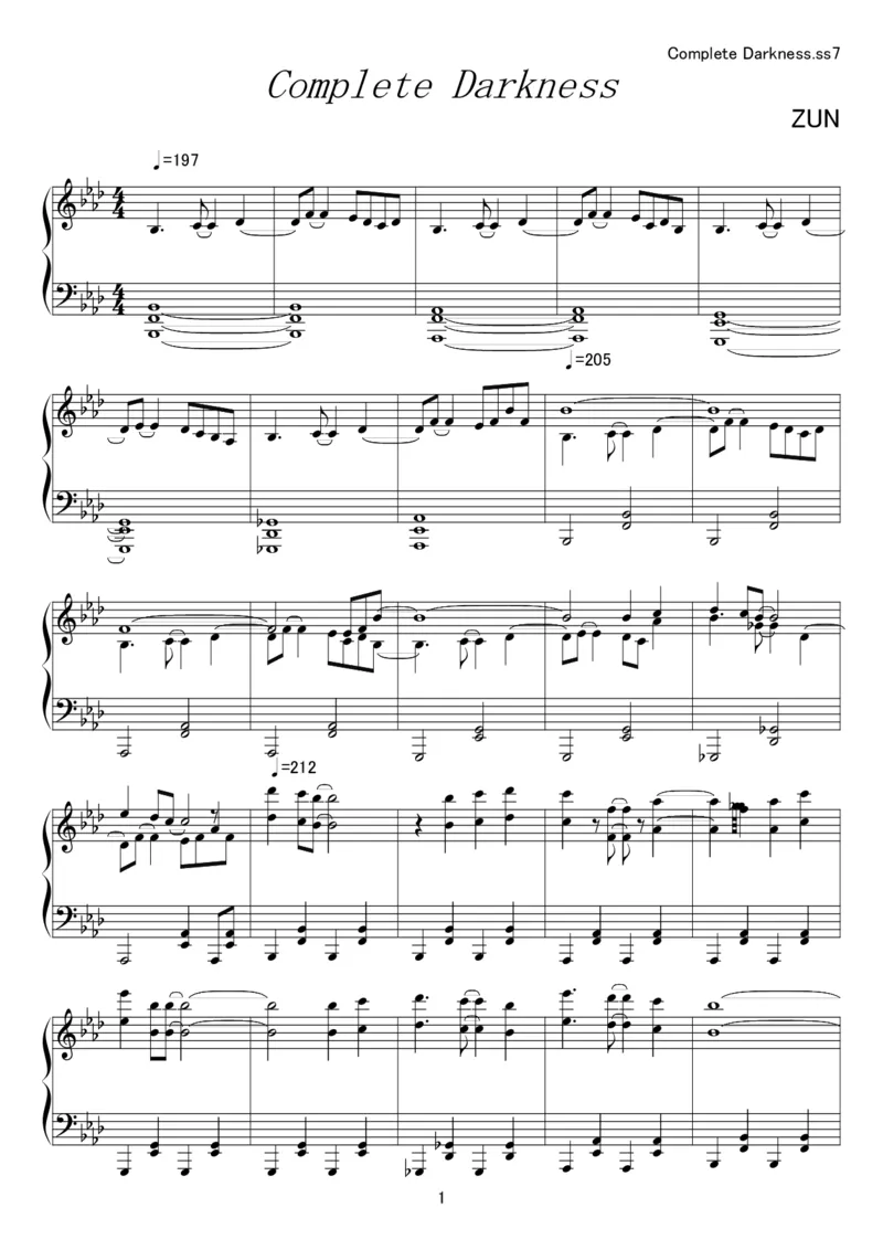 [kituneyuu][normal][4]_一万首著名钢琴曲谱哈农贝多芬合集视频教学电子版高清无水印可打印_05动漫游戏钢琴谱合集_日系东方Project钢琴谱全集_东方project钢琴谱_11　CompleteDarkness