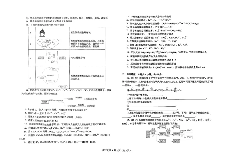 辽宁省辽东南协作体2024-2025学年高三上学期10月月考试题化学PDF版含答案_2024-2025高三（6-6月题库）_2024年10月试卷_1019辽宁省辽东南协作体2024-2025学年高三上学期10月月考