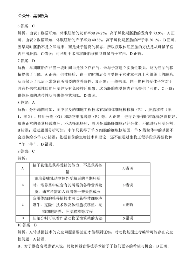 （25）胚胎工程、生物技术的安全性和伦理问题及生态工程&mdash;&mdash;2025届高考生物二轮复习易错重难提升学案（含解析）_2024-2025高三（6-6月题库）_2025年02月试卷
