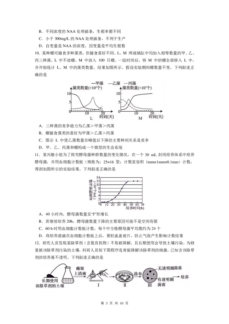 生物试卷_2024-2025高三（6-6月题库）_2024年12月试卷_1201江苏省南京市六校联合体2024-2025学年高三上学期11月联考（全科）_江苏省南京市六校联合体2024-2025学年高三上学期11月联考生物试题