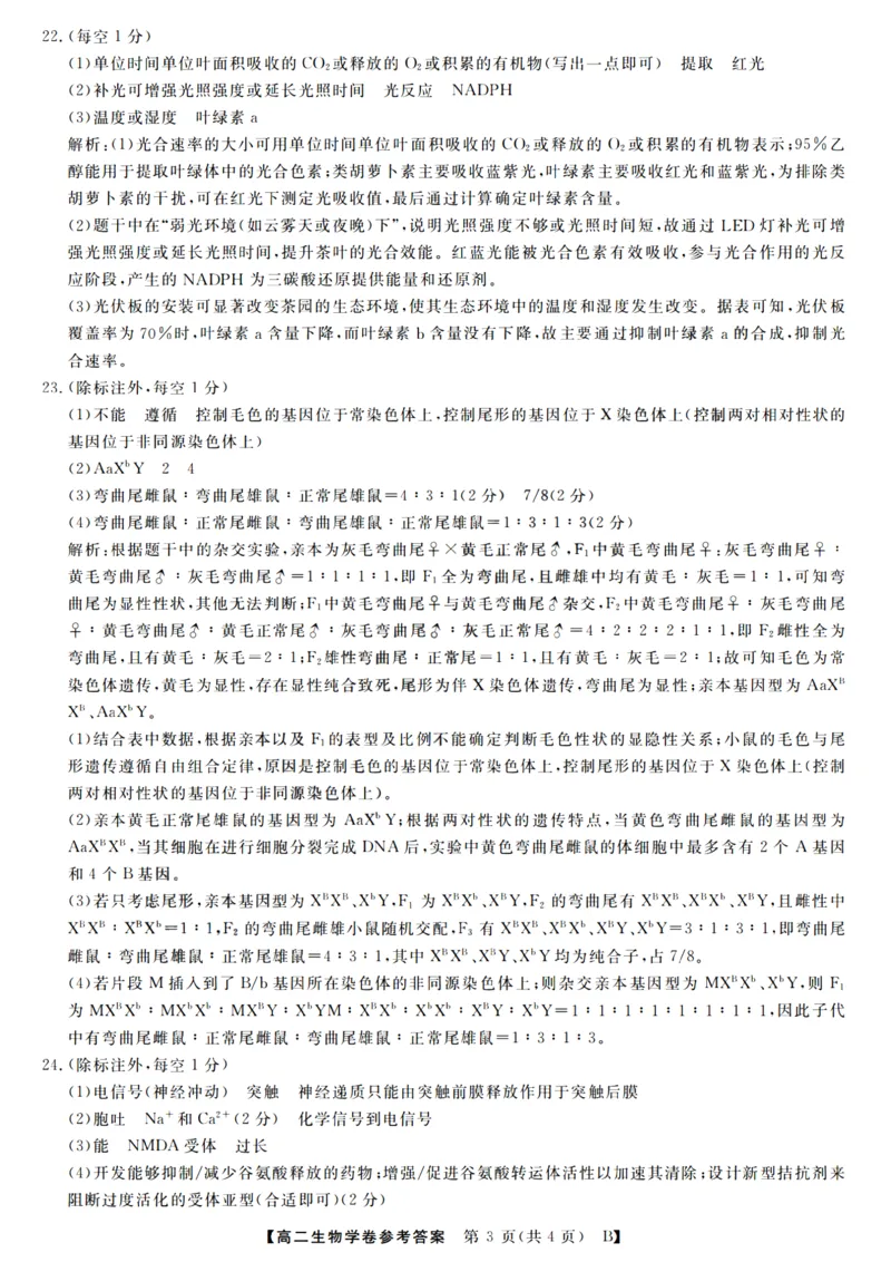 生物答案_2025年10月高二试卷_251023浙江省强基联盟2025-2026学年高二上学期10月联考B卷（全）_浙江省强基联盟2025-2026学年高二上学期10月联考B卷生物PDF版含解析