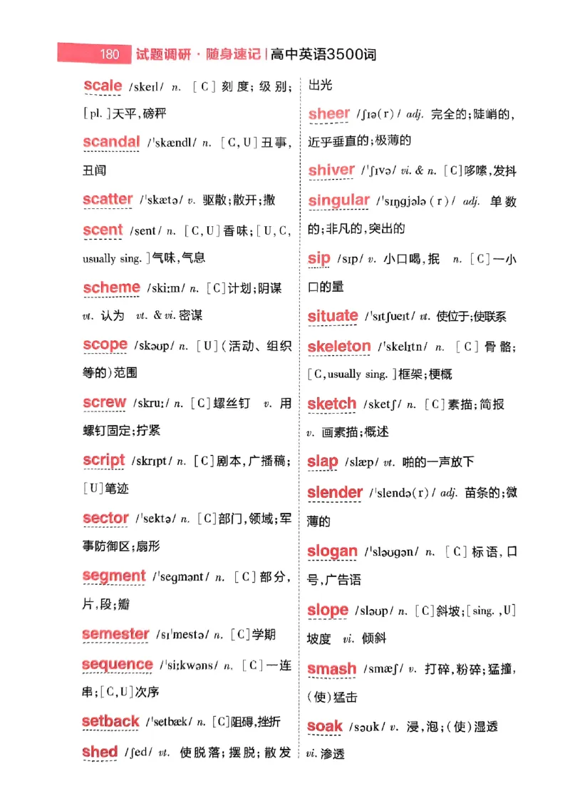 随身速记巧记英语3500词_2024-2025高三（6-6月题库）_2024年10月试卷_1027随身速记巧记英语3500词