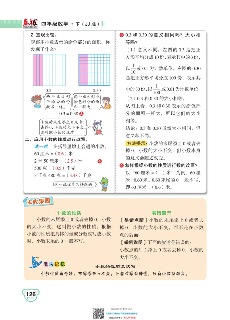 典中点点拨全解冀教版数学4年级下_小学1-6年级全部试卷_数学_四年级_3-9-4、小学四年级数学下册_3-9-4-1、复习、知识点、归纳汇总_冀教板