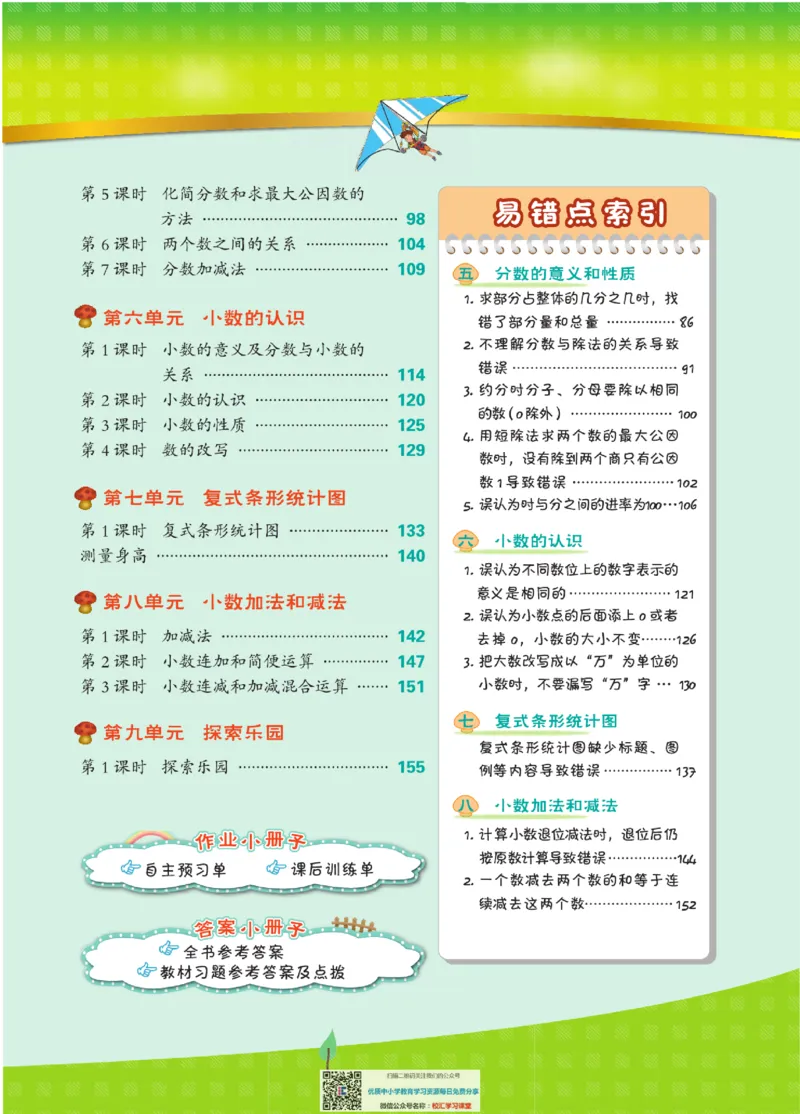 典中点点拨全解冀教版数学4年级下_小学1-6年级全部试卷_数学_四年级_3-9-4、小学四年级数学下册_3-9-4-1、复习、知识点、归纳汇总_冀教板