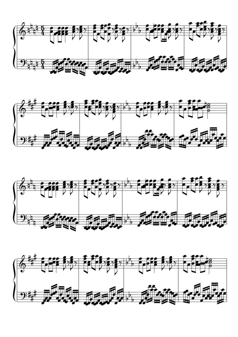 [東方ピアノEasyモード楽譜][lunatic][6]_一万首著名钢琴曲谱哈农贝多芬合集视频教学电子版高清无水印可打印_05动漫游戏钢琴谱合集_日系东方Project钢琴谱全集_东方project钢琴谱