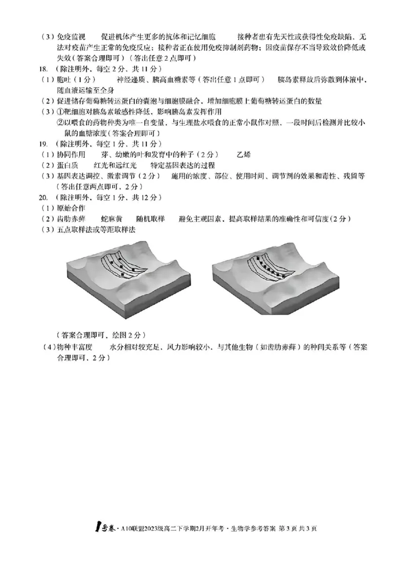 生物-安徽2025A10联盟高二下学期开学考_2024-2025高二（7-7月题库）_2025年02月试卷_0215安徽2025A10联盟高二下学期开学考