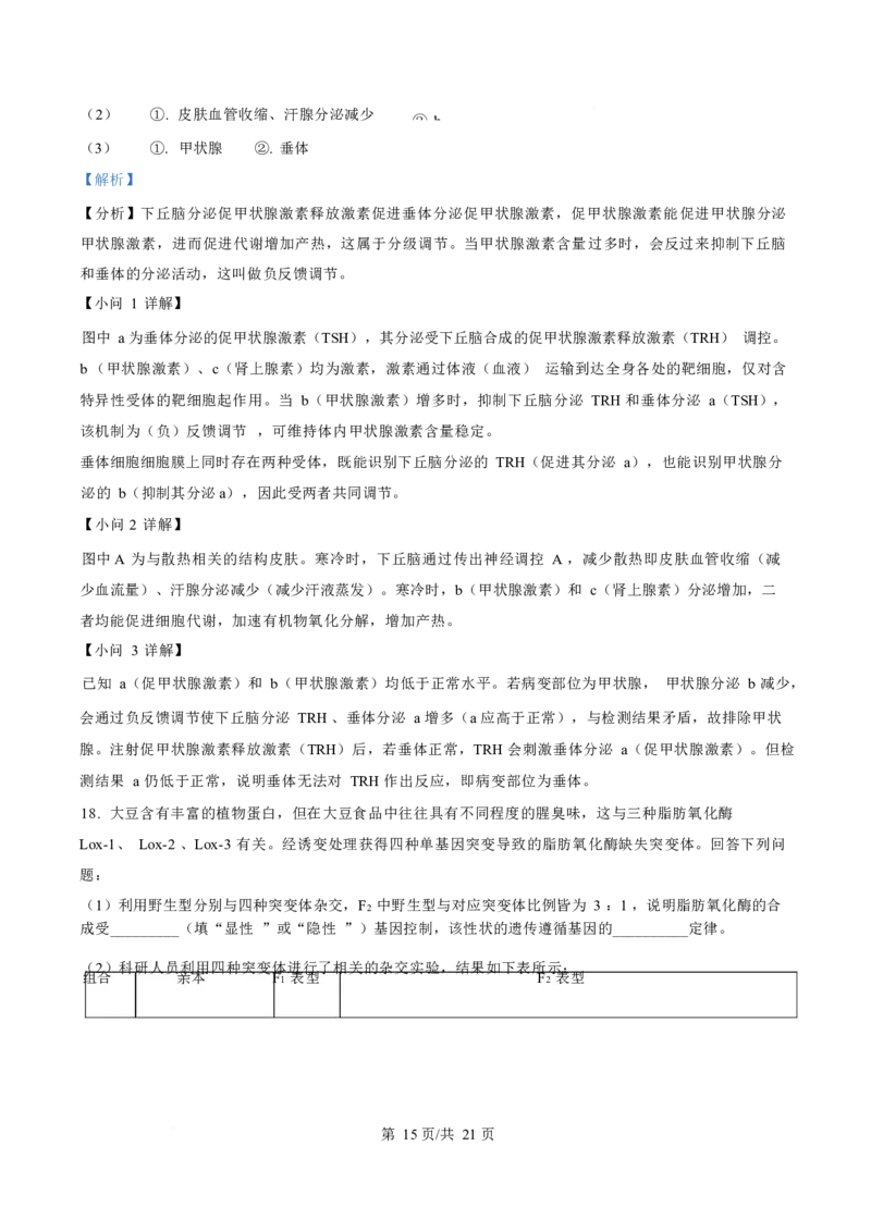 生物-四川省字节精准教育联盟2026届高中毕业班一诊(1)_2024-2026高三（6-6月题库）_2025年12月高三试卷_251218四川省字节精准教育联盟2026届高中毕业班一诊