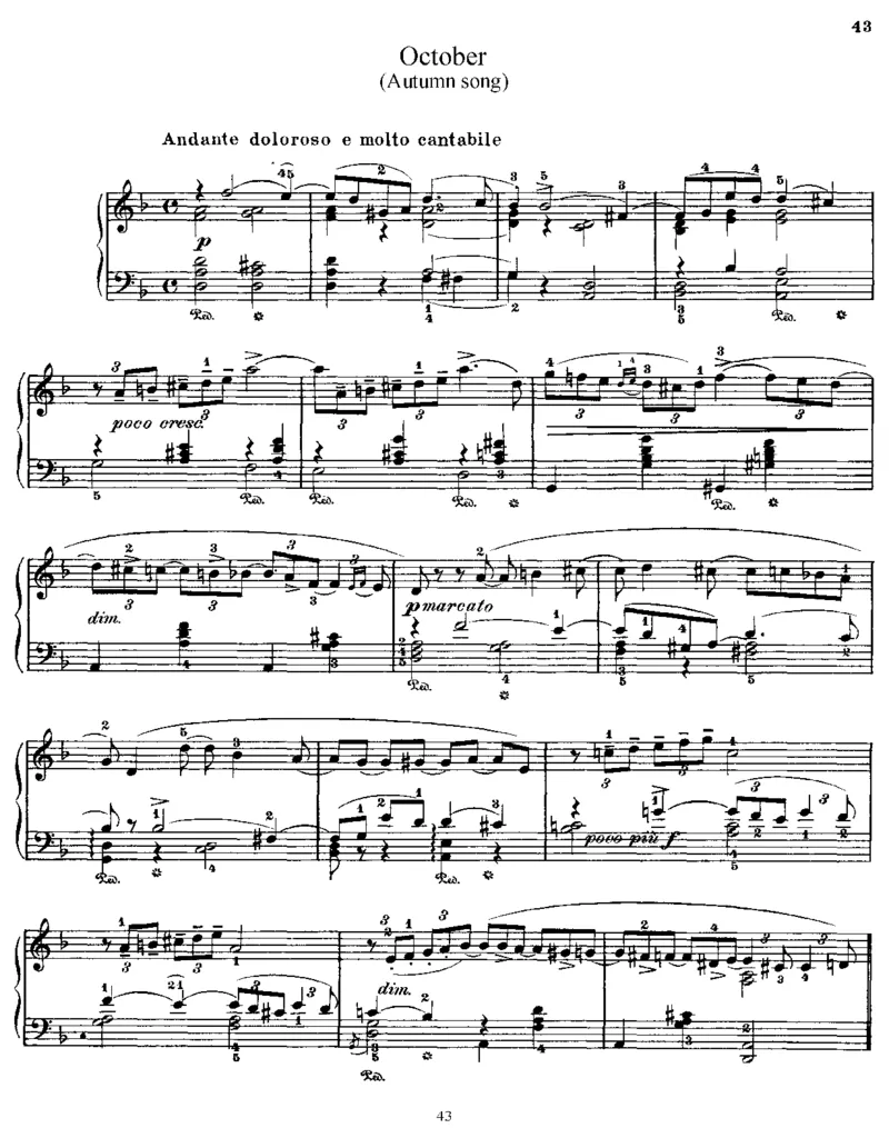 《四季》TheSeasons,Op37a_一万首著名钢琴曲谱哈农贝多芬合集视频教学电子版高清无水印可打印_1古典钢琴知名音乐家谱_柴科夫斯基钢琴谱全集