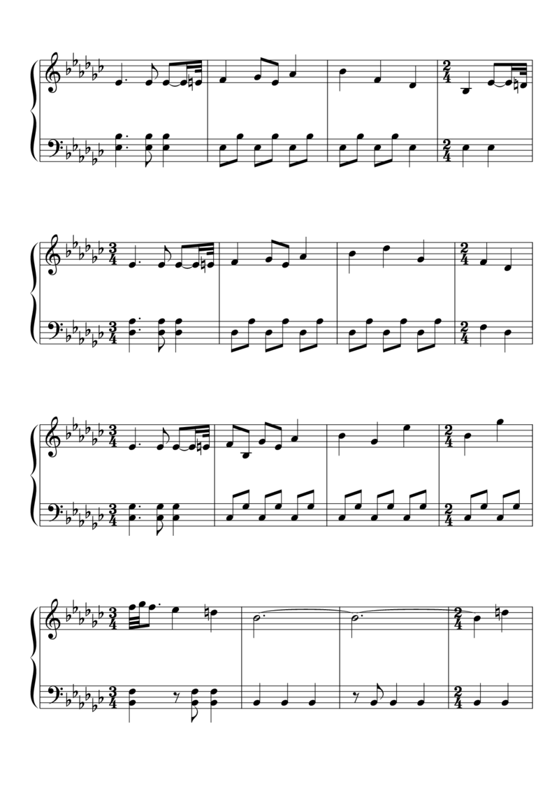 [東方ピアノEasyモード楽譜][easy][8]_一万首著名钢琴曲谱哈农贝多芬合集视频教学电子版高清无水印可打印_05动漫游戏钢琴谱合集_日系东方Project钢琴谱全集_东方project钢琴谱