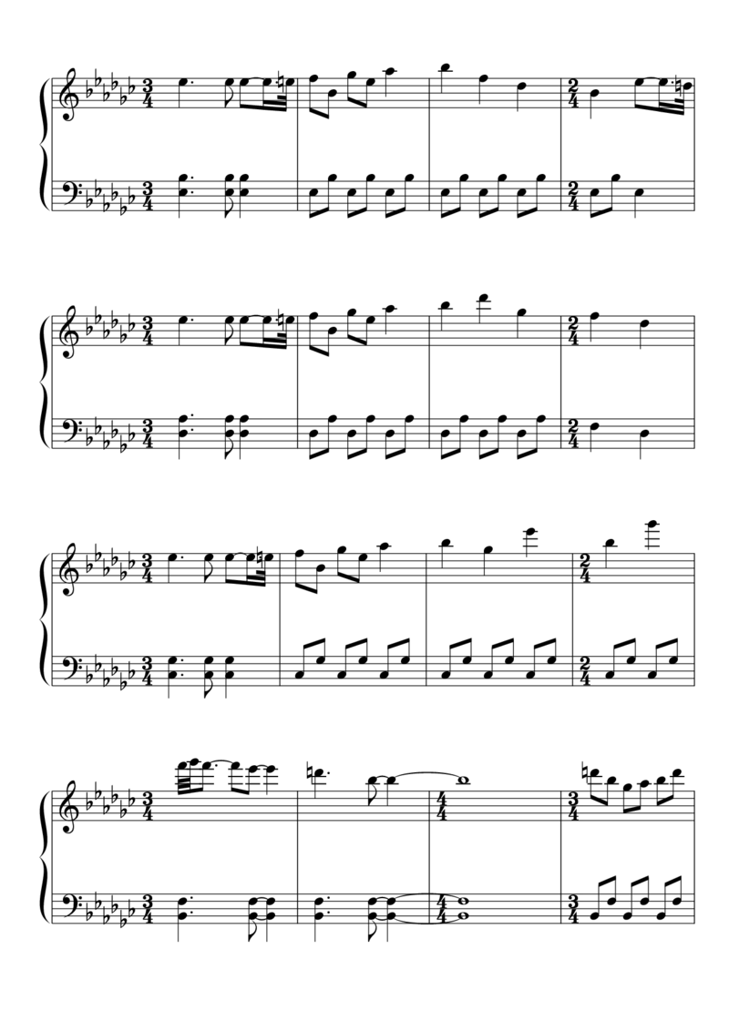 [東方ピアノEasyモード楽譜][easy][8]_一万首著名钢琴曲谱哈农贝多芬合集视频教学电子版高清无水印可打印_05动漫游戏钢琴谱合集_日系东方Project钢琴谱全集_东方project钢琴谱