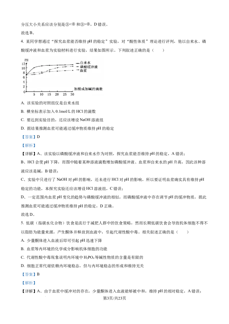 精品解析：辽宁省辽西重点高中2025-2026学年高二上学期10月联考生物试题（解析版）_2025年10月高二试卷_251028辽西重点高中2025-2026学年高二上学期10月月考（全）