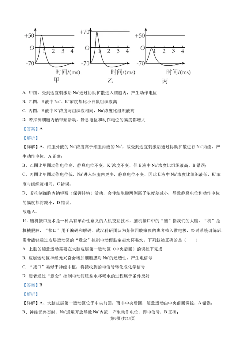 精品解析：辽宁省辽西重点高中2025-2026学年高二上学期10月联考生物试题（解析版）_2025年10月高二试卷_251028辽西重点高中2025-2026学年高二上学期10月月考（全）