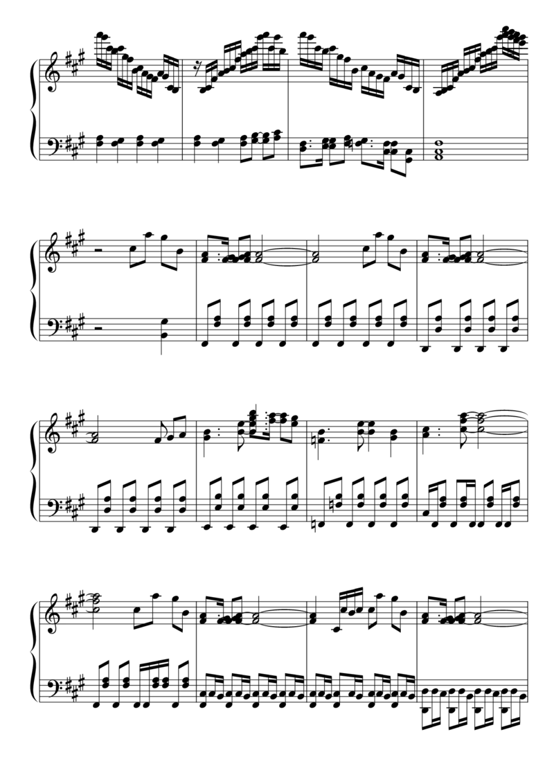 [東方ピアノEasyモード楽譜][lunatic][4]天空アーミー_一万首著名钢琴曲谱哈农贝多芬合集视频教学电子版高清无水印可打印_05动漫游戏钢琴谱合集_日系东方Project钢琴谱全集_西方_秋霜玉