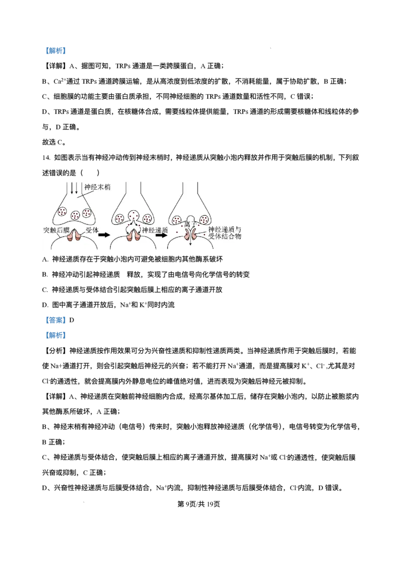 山西省朔州市怀仁市大地高中学校2025-2026学年高二上学期第一次月考生物试卷A（含答案）_2025年10月高二试卷_251012山西省朔州市怀仁市大地高中学校2025-2026学年高二上学期第一次月考