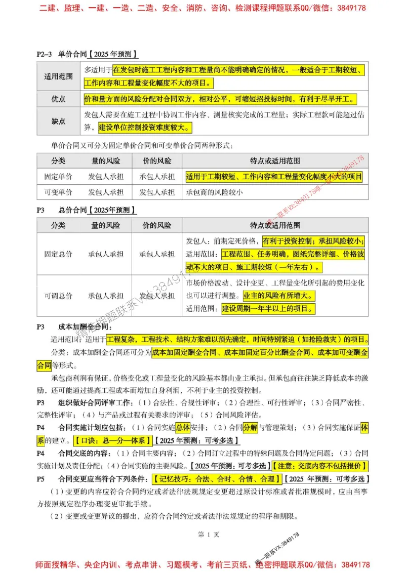 合同管理2025年监理考前划书_监理工程师_2025监理工程师_2025年监理工程师SVIP_2025年监理合同管理SVIP_05-考前密训✿央企特训✿机构普押