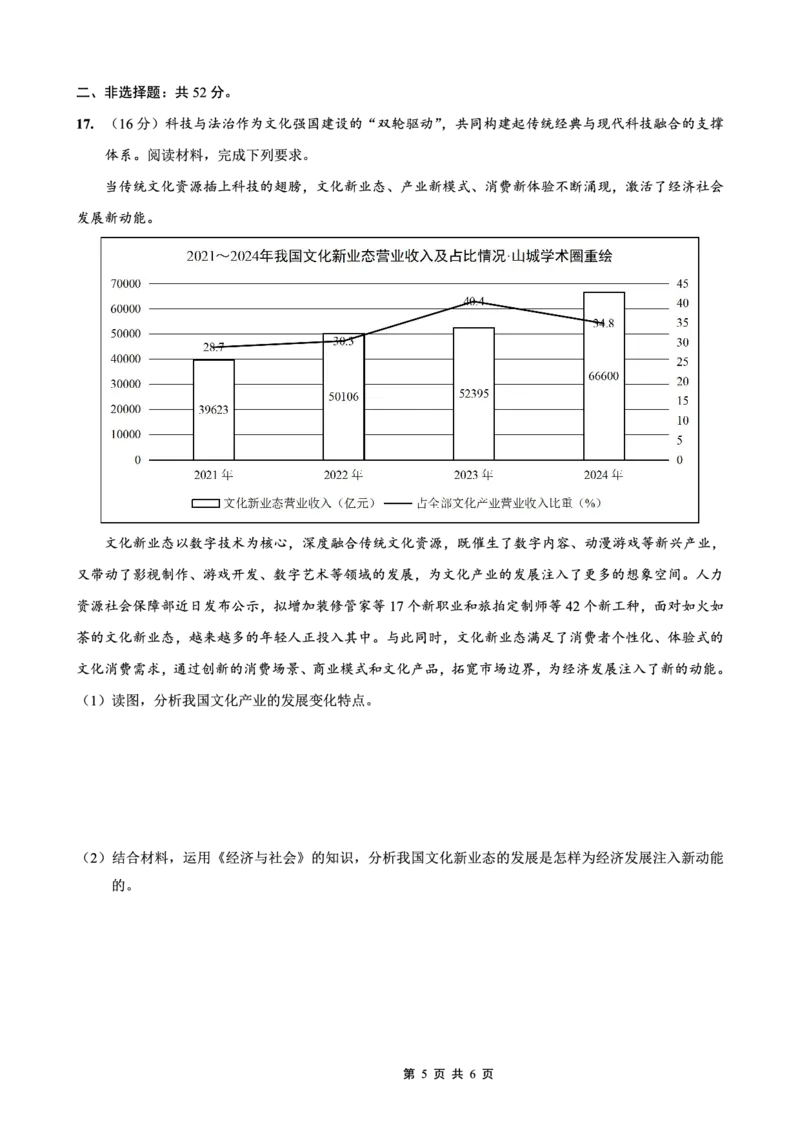 重庆市第一中学校2025-2026学年高三上学期12月月考政治_2024-2026高三（6-6月题库）_2026年01月高三试卷_0104重庆市第一中学校2025-2026学年高三上学期12月月考（全）