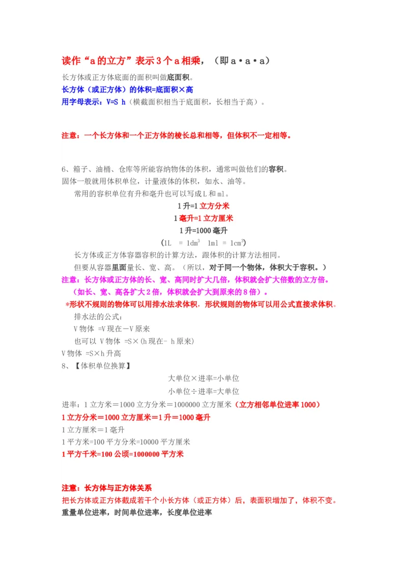 人教版五年级下册数学知识点预习_小学1-6年级全部试卷_数学_五年级_3-10-4、小学五年级数学下册_3-10-4-1、复习、知识点、归纳汇总_人教版