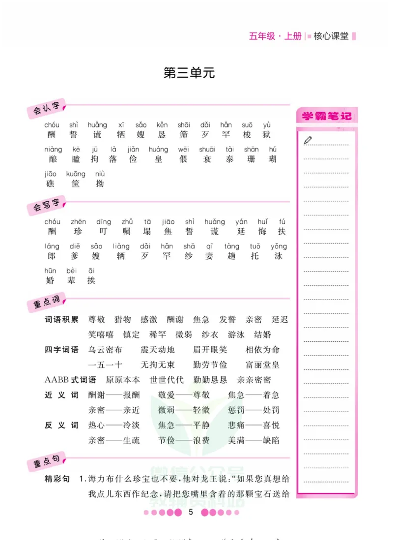 五年级上册语文部编版考点过关_小学1-6年级全部试卷_语文_五年级_3-10-1、小学五年级语文上册_3-10-1-1、复习、知识点、归纳汇总_部编（人教）版